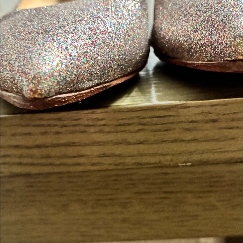 Christian Louboutin Glitter Pointed Ballet Flats in Rose Multi - Picture 9 of 11